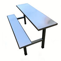 Meubles scolaires en acier inoxydable confortables, écologiques, durables et ignifuges, ensembles de tables et chaises de cafétéria personnalisables, bancs