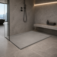 Receveur de douche rectangulaire en GRC sur mesure, aspect pierre durable, pour hôtels, villas et appartements