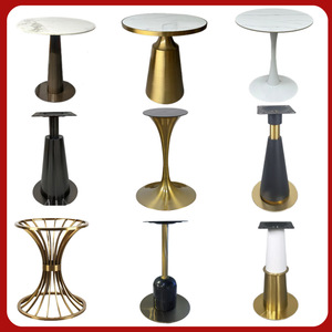 Stainless Steel Gold Plated Table Legs Round Base Heavy Duty Modern Furniture Leg Support - Product Image 4