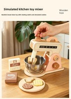Mainan Dapur Kayu Solid Warna Pink untuk Bermain Peran, Mesin Pemanggang Roti, Mixer, Mesin Kopi untuk Anak Perempuan, Melatih Keterampilan Hidup