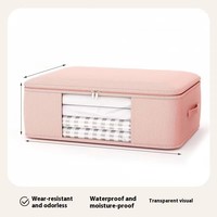 Épaississement Extra Large PVC Fenêtre Visuelle Conception Ménage Boîte Non-Tissé Tissu Sac De Rangement Pour Literie Couette Couverture Vêtements