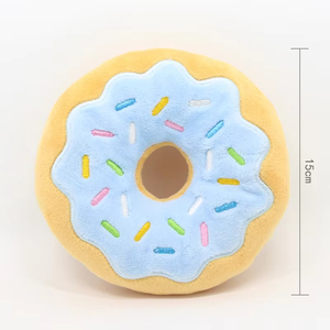 Hot Selling High Quality Cartoon Donut Shaped Dog Squeak <b>Plush</b> Velvet Chew Interactive Toy - Product Image 3