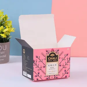 Складная белая картонная цветная печатная пищевая бумага цвета слоновой кости, внешняя упаковочная коробка для чая