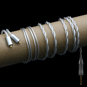 Cable de Audio Trenzado de Doble Hilo de Cobre Libre de Oxígeno Plateado con Conector MMCX de 3.5mm, 1.2m, para Auriculares Over-Ear e In-Ear - Product Image 1