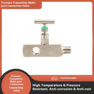 Kalite güvencesi entegre iki valf grubu basınç göstergesi 304316L paslanmaz çelik çok portlu bağlantı basınç verici - Product Image 3