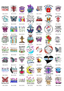 Más <span class=keywords><strong>de</strong></span> 100 Transferencias DTF Termoadhesivas Florales Religiosas con Citas <span class=keywords><strong>de</strong></span> Fe y Amor como Jesús, Pegatinas <span class=keywords><strong>de</strong></span> Transferencia DTF Listas para Prensar en Camisetas - Product Image 5