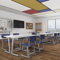 Escritorio para Estudiantes, Muebles Escolares para Niños, Escritorio Ajustable en Altura, Juego de Mesa y Silla Escolar, Juego de Escritorio y Silla para Estudiantes