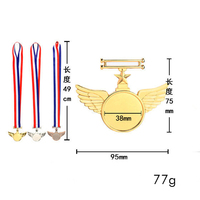 Medalla Universal de oro, plata y bronce, troquelado en blanco, para maratón, alas de Metal, fabricación de medallas personalizadas