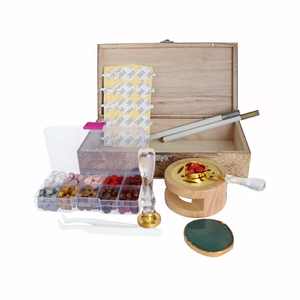 Diy Wood Crystal Handle Blank Custom Wax <strong>Stamp</strong> Seal <strong>Set</strong> for Wedding Invitation - Product Image 2