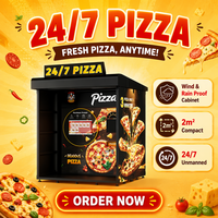 Machine à pizza automatique d'extérieur avec écran tactile intelligent 32/55 pouces, surveillance à distance et capacité de 72 pièces