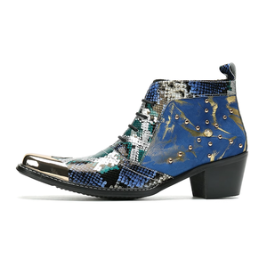 NA937 Bottes pour hommes de type italien faites à la main, bout pointu en fer, bottes en cuir véritable, bottes pour hommes Botas Hombre, mode punk, bottes de soirée - Product Image 5