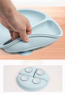 5pcs Non-Slip Silicone Baby Feeding Tableware Set 9pcs Children Dinner Dishes Including Suction Bowl Fork <b>Bibs</b> Kids Dining - Product Image 3