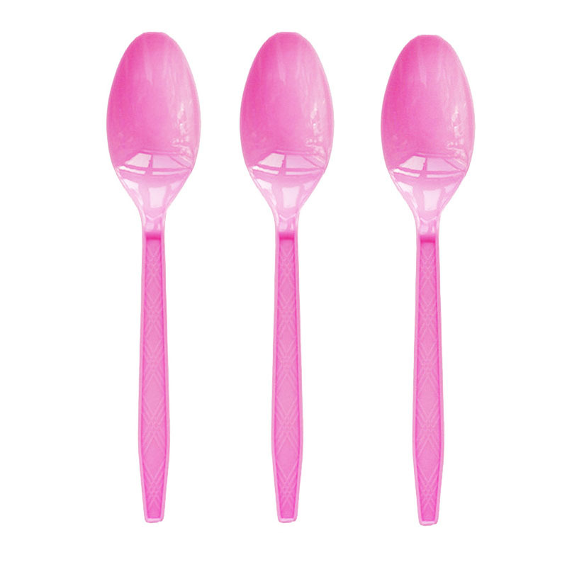 Cuillère en plastique rose-10pcs
