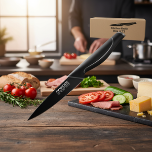 Coltello per affettare in acciaio inossidabile da 8 pollici con manico in ABS Wave Line scatola per coltelli da cucina da 72 - Product Image 3