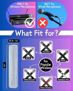 Đồ Chơi Trẻ Em Xử Lý Mic Lấp Lánh <span class=keywords><strong>Bling</strong></span> Tay Áo Thay Thế Trang Trí Thạch <span class=keywords><strong>Microphone</strong></span> Cho Trẻ Em Bên Hiệu Suất Truyền Hình - Product Image 5