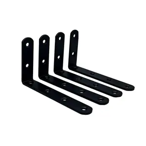 Metal Bracket With Holes High Quality Powder Coating Black Metal Wall Brackets With Countersunk Holes