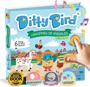 Bilingual Music Book for Toddlers Spanish Nursery Rhyme Animal Edition Promoting Learning Enjoyment English Spanish