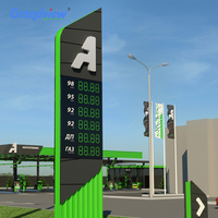 Letrero de Pylon Personalizado para Gasolinera con Pantalla LED de 12 Pulgadas para Gasolina, Letrero de Pylon para Gasolinera de Primera Calidad
