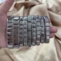 Pulsera elástica de eslabones con dijes italianos de cristal de imitación, 18 piezas, 9 mm, estilo punk, regalo para hombre, venta al por mayor