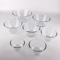 Ensemble de 7 bols ronds en verre borosilicaté/ensemble de bols en verre résistant à la chaleur