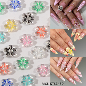 Venta entera Kawaii Nail Art Resin Charms 3D Design Nail Acrylic Flowers para uñas - Product Image 6