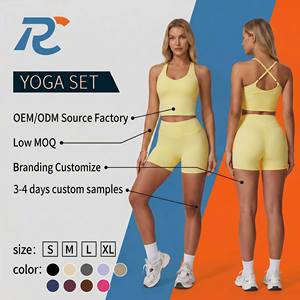 Shock Support Adjustable Back Stitched Workout Bra Seamed High Waist Hip Lifting Shorts Women Fitness Two Pieces Tracksuit