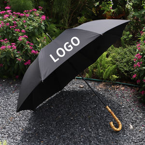 Parapluie droit en bambou robuste, nervures en fibre de verre, tige en métal, ouverture et fermeture automatiques, grande taille, parapluie de pluie - Product Image 3