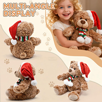 Peluches d'ours en peluche rembourrées avec un cœur rouge, jouets en peluche douce