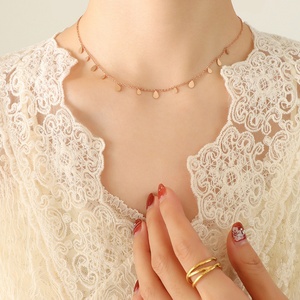 Wholesale Small Charm Eye Necklace Stainless Steel Gold Plated Custom <b>Choker</b> Necklace for Women - Product Image 3