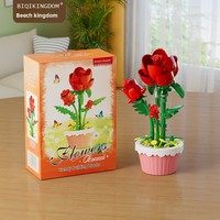 Blocs de construction Nano Bricks, Micro Bouquet de fleurs éternelles, Rose, Tournesol, Plante en pot, Ornement, Jouet d'assemblage, Cadeau