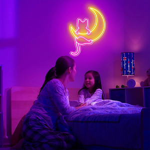 Cat Moon Personalized Neon Signs LED Night Lights Home Backdrop LED Light Signs <strong>Game</strong> Room Sign Wall Art Bedroom Living Room Bars - Product Image 6