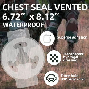 Biểu tượng tùy chỉnh trong suốt Hydrogel mặc quần áo 3 kênh con dấu ngực thông hơi không thấm nước cho trường hợp khẩn cấp chấn thương - Product Image 2