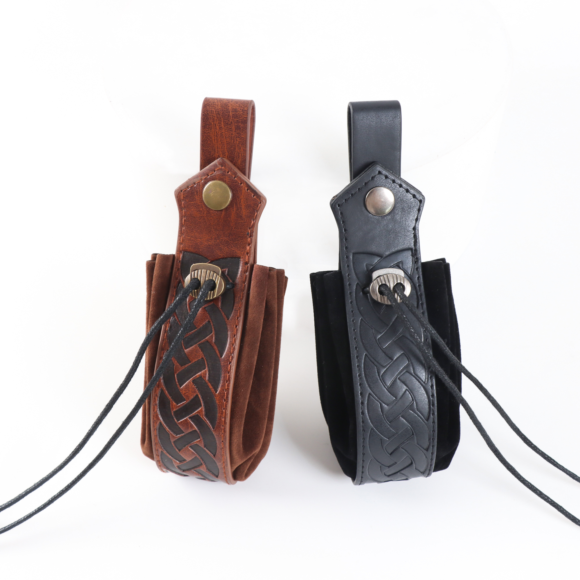 Sac Porte-monnaie Ancien En Cuir Pour Ceinture - Années 40/50 - Occasion Bon état