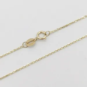 Trendy 9K 14K 18K oro Cable Cruz cadena collar liso joyería collar de alta calidad joyería permanente