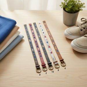 Cinturones de Tela Bordados de Cuero PU de 2.5cm de Ancho con Hebilla Semicircular, Paquete de 6 Colores, para Uso Casual - Product Image 1