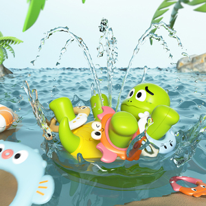 Simpatico giocattolo da bagno interattivo tartaruga galleggiante nuova plastica per lo sviluppo di intelligenza per bambini giocattoli cognitivi trambusto sensoriale doccia