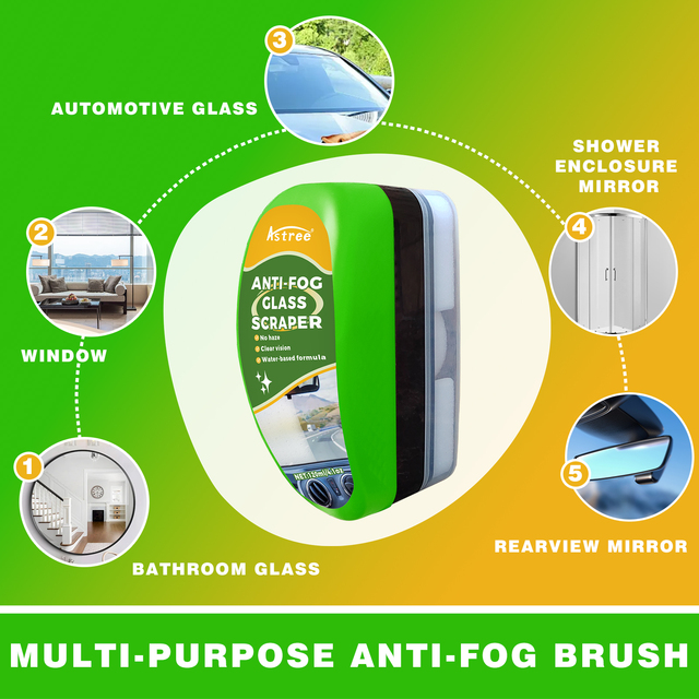 Astree Anti Fog Water Repellent Glass Brush Set Rainproof Hydrophobic Windshield Window Scraper Microfiber Cloth OEM Wholesale