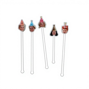 Palillos de acrílico creativos en oferta, con diseño de personajes de anime, para decoración de bebidas en fiestas de cumpleaños, mango largo, hechos en China, sin impresión, <span class=keywords><strong>YOYI</strong></span> - Product Image 4