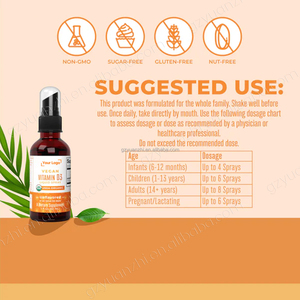 Integratori vegani Halal Private Label 60ml di vitamina D3 10000 Spray liquido IU per supporto immunità ossea - Product Image 2