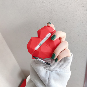 Funda protectora para auriculares Airpods Pro 1 <span class=keywords><strong>2</strong></span> 3, con dibujos animados de corazón, TPU, Diamante 3D rojo - Product Image 6