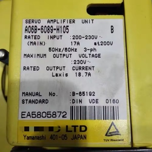 Amplificador de Eje Único Original FANUC A06B-6089-H105 Alpha SVU-80, 7.5KW, 48A de Corriente, para Sistema 0i-MD - Product Image 2