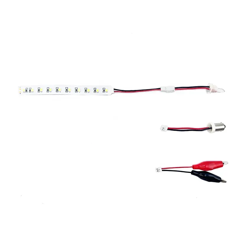 Cold White 4 inch 6.3V DC Pinball Bonus LED strip 10 SMD PCB dengan 194 #47 klip konektor