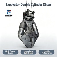 Cisaille rotative à double cylindre HHD-390 à forte puissance de coupe, cisaille hydraulique montée sur excavatrice pour le démontage de structures en acier