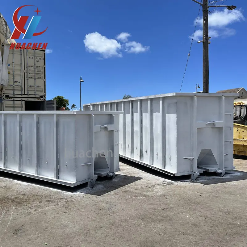 Adviseren Bouwafval Inzamelrol Op Roll Off Container Industriële Haak Lift Bak