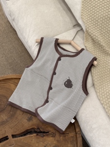 <span class=keywords><strong>Gilet</strong></span> Enfant Double Couche Prêt à Expédier 95,5% Coton Spandex Extérieur Doublure Mélange Soie Laine Garçons Filles Sans Manches En Stock - Product Image 4