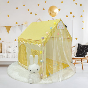 Tente de jeu pliable pour enfants à carreaux pastel, château de princesse pour tout-petits, coin lecture, sommeil et jeu pour s'amuser - Product Image 4