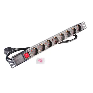 Geteknet Factory outlet 1U 19 inch pdu power strip network Germany socket pdu 8 port 16A cabinet pdu