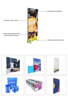 Boîte à lumière publicitaire SEG sans cadre, sur pied, rétroéclairée par LED, affichage portable, profil en aluminium, impression sur tissu, pour salon professionnel