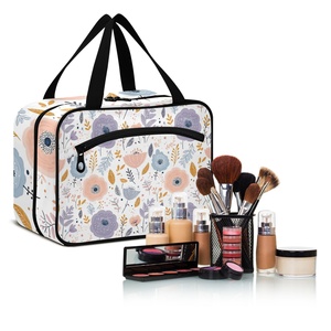 Customs logo Waterproof Travel <b>Cosmetic</b> Organizer <b>Bag</b> <b>Large</b> Size Portable Polyester Hanging Toiletry Makeup <b>Bag</b> - Product Image 6