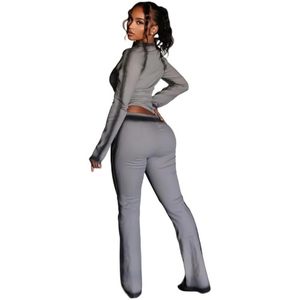 Ensemble de survêtement 2 pièces personnalisé pour femme 2026 – Haut zippé à manches longues et pantalon en polyester élasthanne mi-lourd respirant pour l'entraînement et les activités sportives - Product Image 2